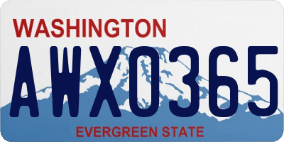 WA license plate AWX0365