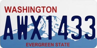 WA license plate AWX1433
