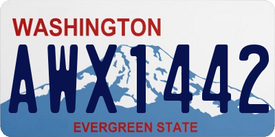 WA license plate AWX1442