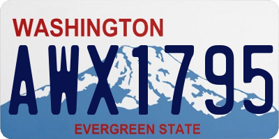 WA license plate AWX1795
