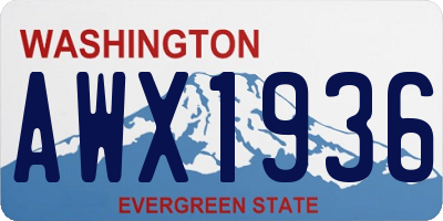 WA license plate AWX1936