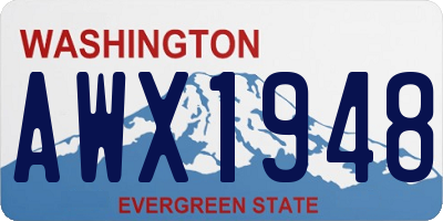 WA license plate AWX1948