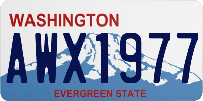 WA license plate AWX1977