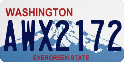 WA license plate AWX2172