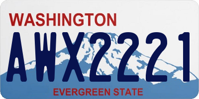 WA license plate AWX2221