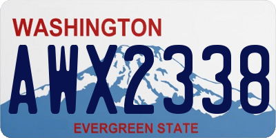 WA license plate AWX2338