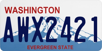 WA license plate AWX2421