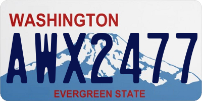 WA license plate AWX2477