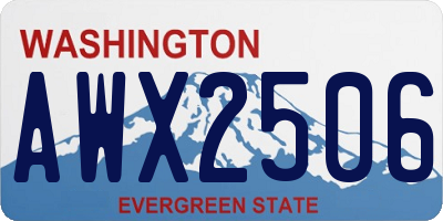 WA license plate AWX2506