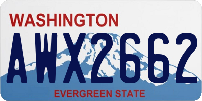 WA license plate AWX2662