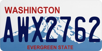 WA license plate AWX2762
