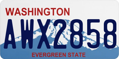 WA license plate AWX2858