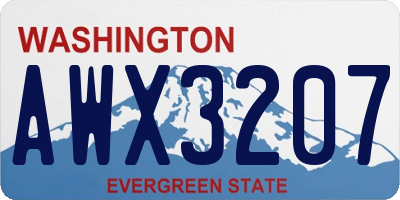 WA license plate AWX3207