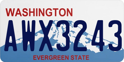 WA license plate AWX3243