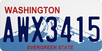 WA license plate AWX3415