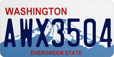 WA license plate AWX3504