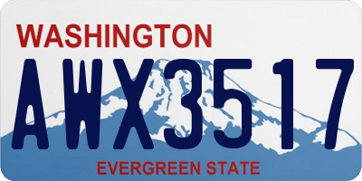 WA license plate AWX3517