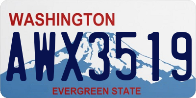 WA license plate AWX3519