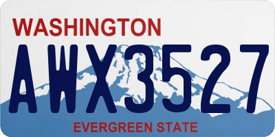 WA license plate AWX3527