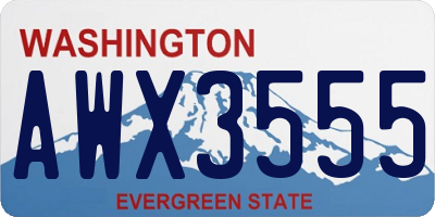 WA license plate AWX3555