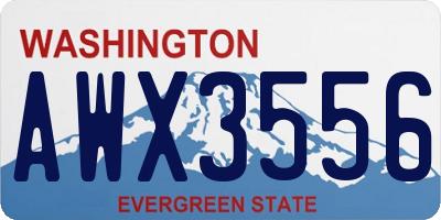 WA license plate AWX3556