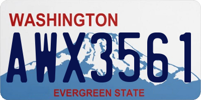 WA license plate AWX3561
