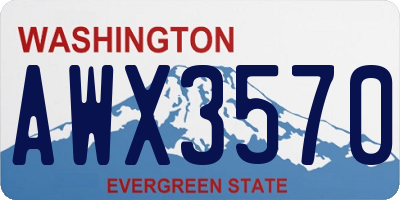 WA license plate AWX3570