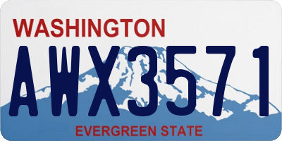 WA license plate AWX3571