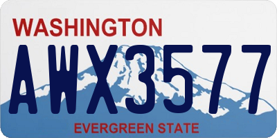 WA license plate AWX3577