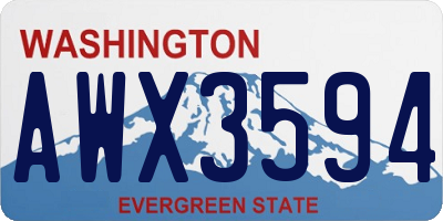 WA license plate AWX3594