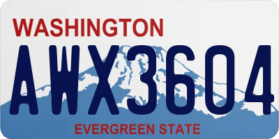 WA license plate AWX3604