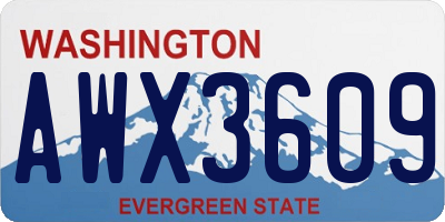 WA license plate AWX3609
