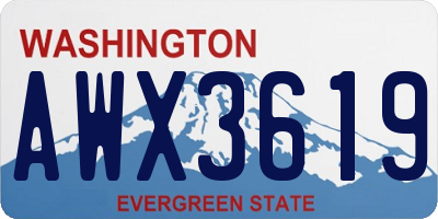 WA license plate AWX3619