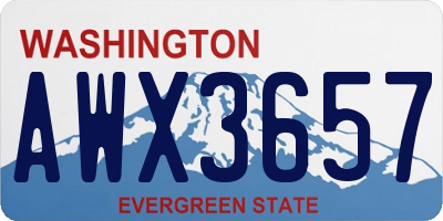 WA license plate AWX3657