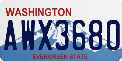 WA license plate AWX3680