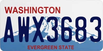WA license plate AWX3683