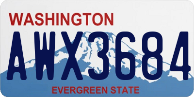 WA license plate AWX3684