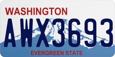 WA license plate AWX3693