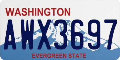 WA license plate AWX3697
