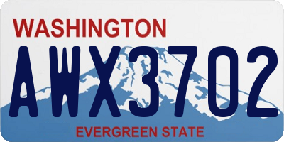 WA license plate AWX3702