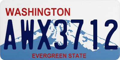 WA license plate AWX3712