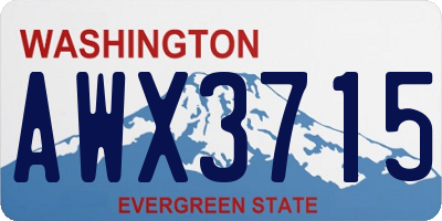 WA license plate AWX3715