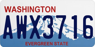 WA license plate AWX3716