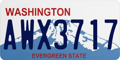 WA license plate AWX3717