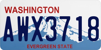 WA license plate AWX3718