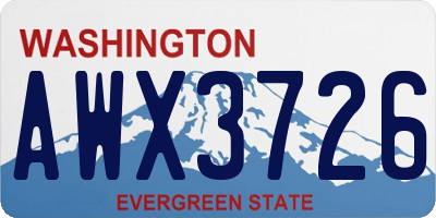 WA license plate AWX3726