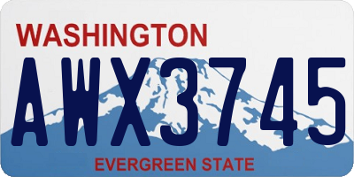 WA license plate AWX3745