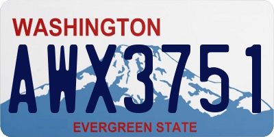 WA license plate AWX3751