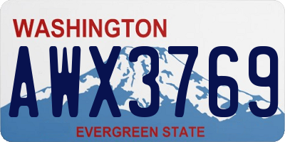 WA license plate AWX3769