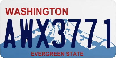WA license plate AWX3771